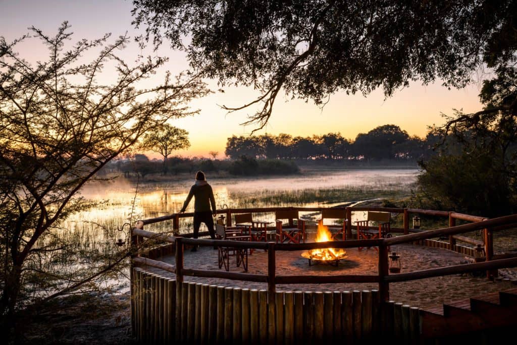 Fire-pit in a unique African safari in Botswana
